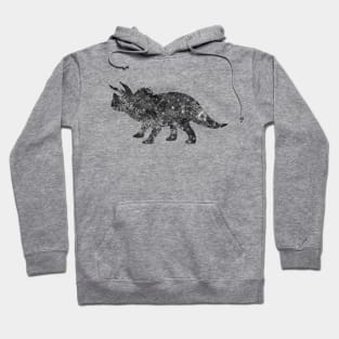 Triceratops dinosaur black and white Hoodie